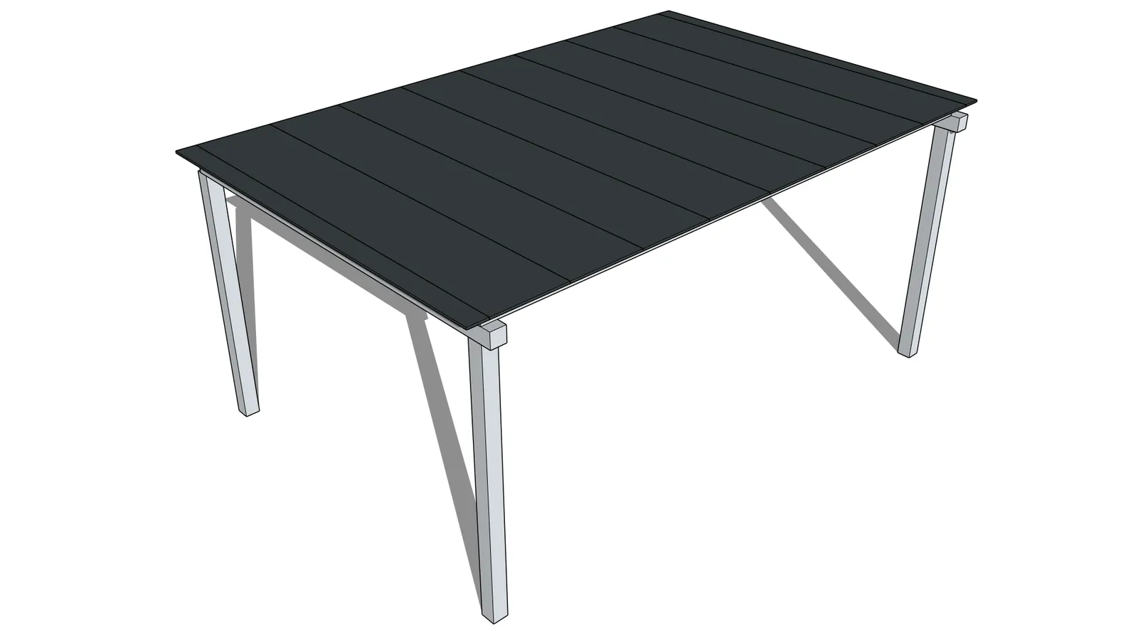 The fictional sample carport modelled in SketchUp